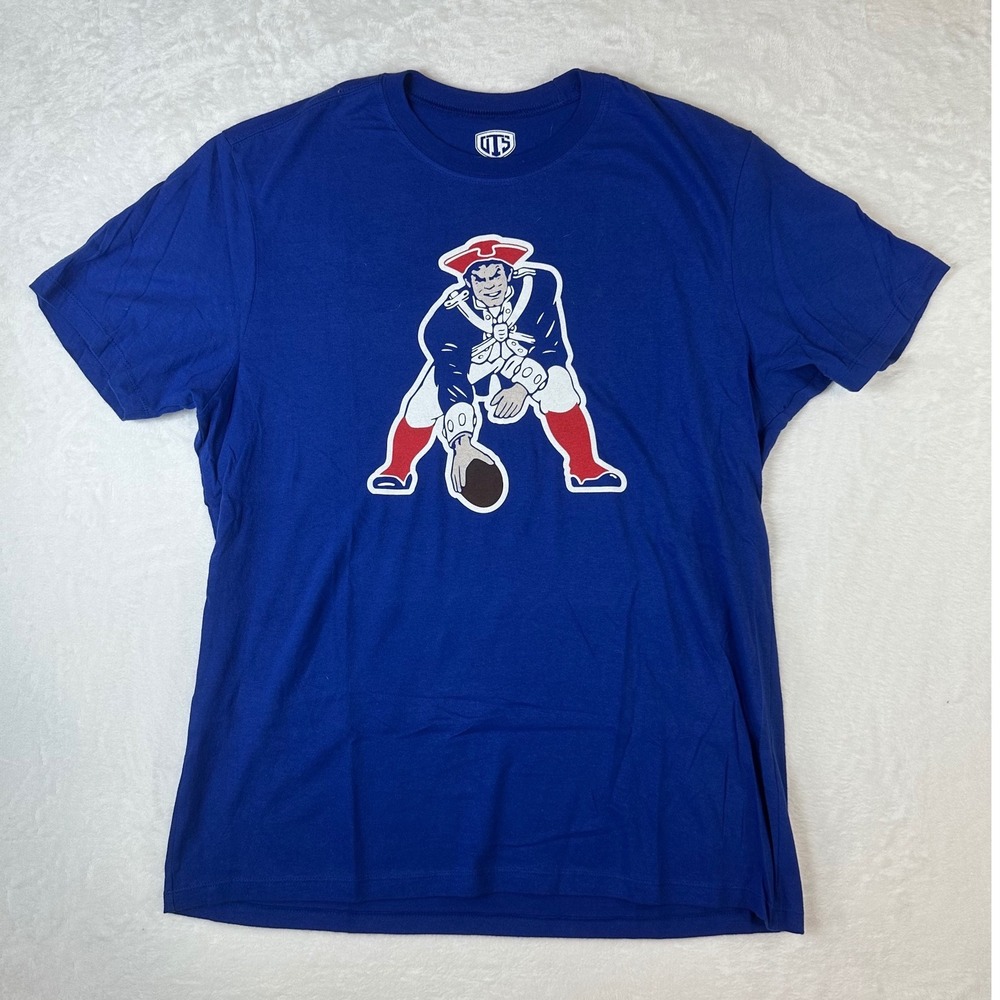 OTS New England Patriots T-Shirt XL Royal Blue Throwback Pat Patriot NFL Tee